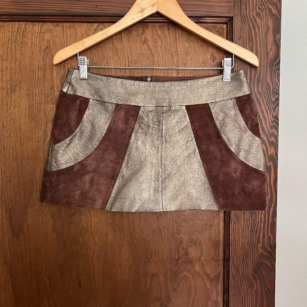Marciano metallic leather miniskirt